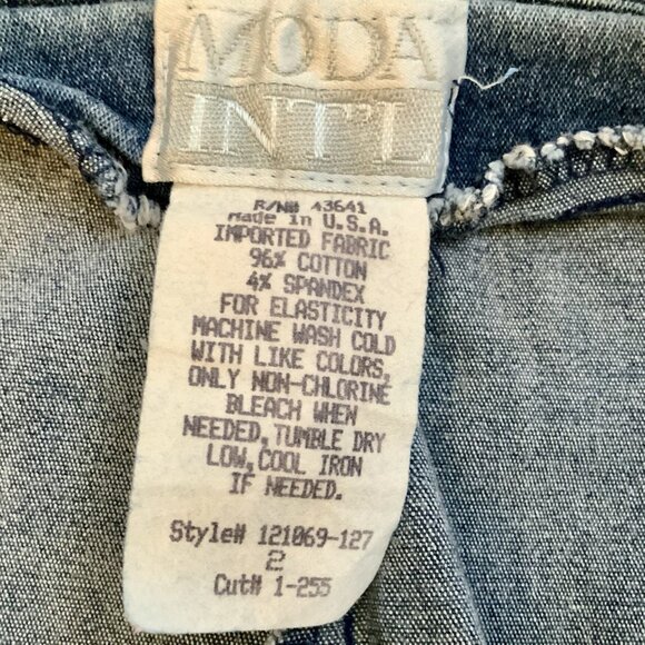 Vtg Victoria Secret Moda Intl Jeans Women Sz 2 Stretch Blue Denim Pleated Waist - Picture 10 of 11